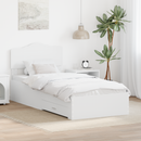 vidaXL Ágykeret fejtámlával fiókkal Fehér 90 x 190 cm Faanyag