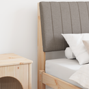 vidaXL Kárpitozott fejtámla Tópszínű 90 cm Tömör fenyőfa