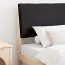vidaXL Kárpitozott fejtámla Fekete 100 cm Tömör fenyőfa
