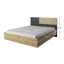 Hálószoba szett (szekrény+ágy+2x éjjeliszekrény), artisan tölgy/fekete norvég fenyő, BAFRA