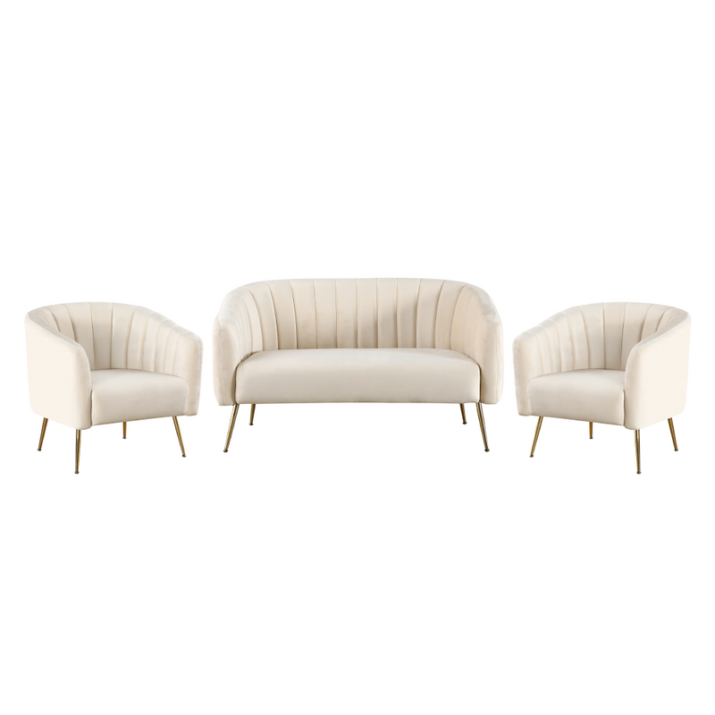 Design fotel, bézs Velvet szövet/gold króm-arany, BAGY
