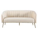 Design 3-as ülés kanapé, bézs Velvet szövet/gold króm-arany, BAGY