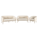 Design 3-as ülés kanapé, bézs Velvet szövet/gold króm-arany, BAGY
