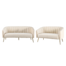 Design 3-as ülés kanapé, bézs Velvet szövet/gold króm-arany, BAGY