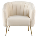 Design fotel, bézs Velvet szövet/gold króm-arany, BAGY