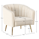 Design fotel, bézs Velvet szövet/gold króm-arany, BAGY