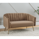 Design kétszemélyes kanapé, barna Velvet szövet/gold króm-arany, BAGY