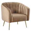 Design fotel, barna Velvet szövet/gold króm-arany, BAGY