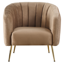 Design fotel, barna Velvet szövet/gold króm-arany, BAGY