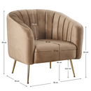 Design fotel, barna Velvet szövet/gold króm-arany, BAGY