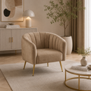 Design fotel, barna Velvet szövet/gold króm-arany, BAGY
