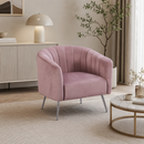 Design fotel, rózsaszín Velvet szövet/króm-ezüst, BAGY