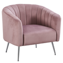 Design fotel, rózsaszín Velvet szövet/króm-ezüst, BAGY