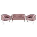 Design fotel, rózsaszín Velvet szövet/króm-ezüst, BAGY