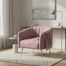 Design fotel, rózsaszín Velvet szövet/króm-ezüst, BAGY