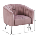 Design fotel, rózsaszín Velvet szövet/króm-ezüst, BAGY
