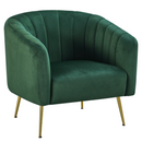 Design fotel, sötétzöld Velvet szövet/gold króm-arany, BAGY