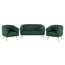Design fotel, sötétzöld Velvet szövet/gold króm-arany, BAGY