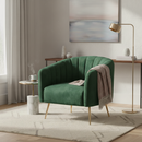 Design fotel, sötétzöld Velvet szövet/gold króm-arany, BAGY