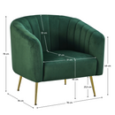 Design fotel, sötétzöld Velvet szövet/gold króm-arany, BAGY