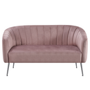 Design kétszemélyes kanapé, rózsaszín Velvet szövet/króm-ezüst, BAGY