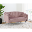Design kétszemélyes kanapé, rózsaszín Velvet szövet/króm-ezüst, BAGY