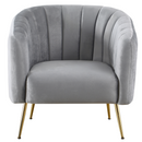 Design fotel, szürke Velvet szövet/gold króm-arany, BAGY