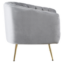 Design fotel, szürke Velvet szövet/gold króm-arany, BAGY