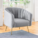 Design fotel, szürke Velvet szövet/gold króm-arany, BAGY