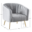 Design fotel, szürke Velvet szövet/gold króm-arany, BAGY