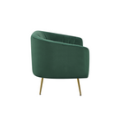 Design kétszemélyes kanapé, sötétzöld Velvet szövet/gold króm-arany, BAGY