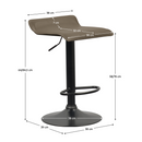 Bárszék, szürkésbarna Taupe ekobőr, BAILI