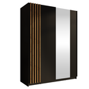 Szekrény, 2D-150, fekete/artisan tölgy, BAJADERO TYP 1