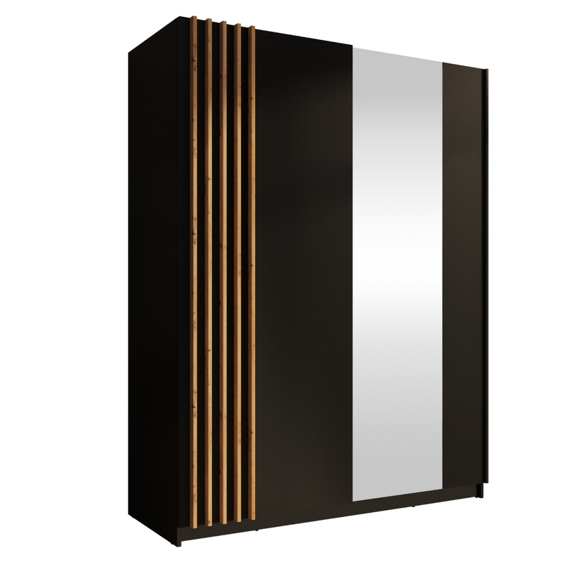 Szekrény, 2D-150, fekete/artisan tölgy, BAJADERO TYP 1