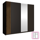 Szekrény, 2D-200, fekete/artisan tölgy, BAJADERO TYP 2