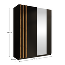 Szekrény, 2D-150, fekete/artisan tölgy, BAJADERO TYP 1