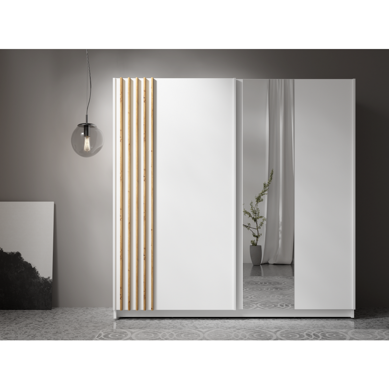 Szekrény, 2D-200, fehér/artisan tölgy, BAJADERO TYP 2