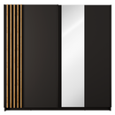 Szekrény, 2D-200, fekete/artisan tölgy, BAJADERO TYP 2