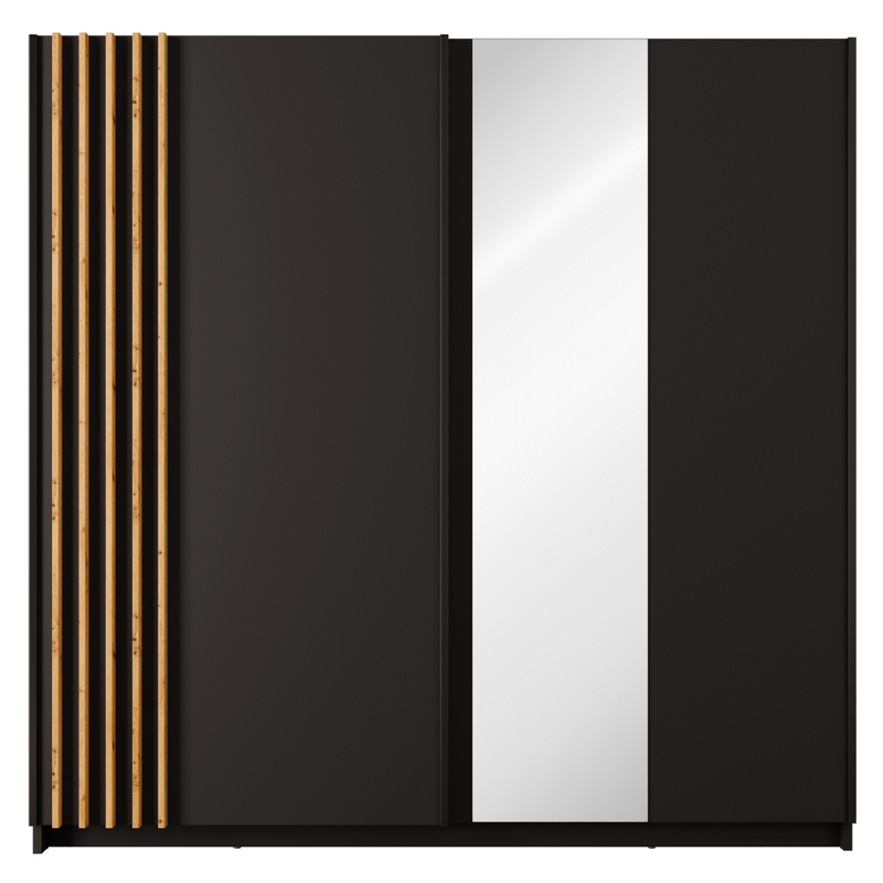 Szekrény, 2D-200, fekete/artisan tölgy, BAJADERO TYP 2