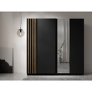 Szekrény, 2D-200, fekete/artisan tölgy, BAJADERO TYP 2