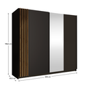 Szekrény, 2D-200, fekete/artisan tölgy, BAJADERO TYP 2