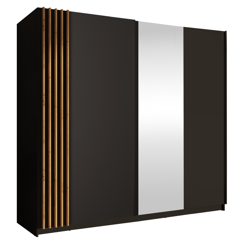 Szekrény, 2D-200, fekete/artisan tölgy, BAJADERO TYP 2