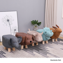 Elefánt alakú zsámoly, szürke/természetes, BALBO