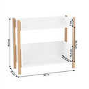 2 polcos állvány, természetes bambusz/fehér, BALTIKA TYP 1