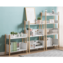 2 polcos állvány, természetes bambusz/fehér, BALTIKA TYP 1