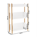 3 polcos állvány, természetes bambusz/fehér, BALTIKA TYP 2