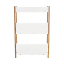 3 polcos állvány, természetes bambusz/fehér, BALTIKA TYP 2