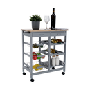 Tálalókocsi, szürke/természetes, BARABE