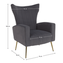 Relaxfotel, szürke Velvet szövet, BARET