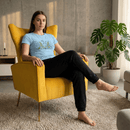 Relaxfotel, sárga Velvet szövet, BARET